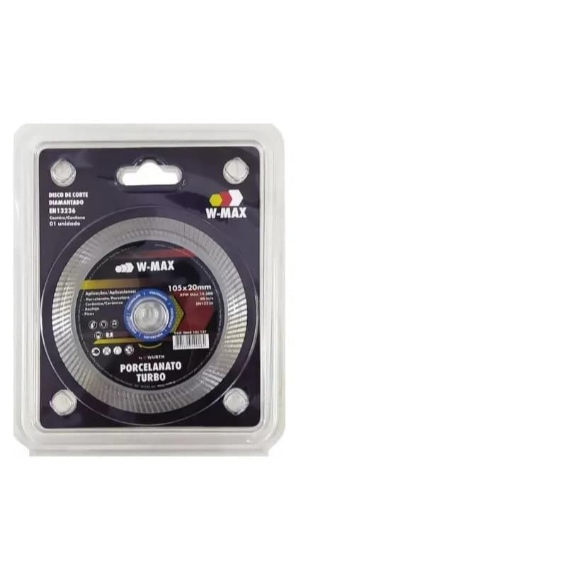 Disco Diamantado 105 x 22mm Turbo Fino Porcelanato - W-Max - 5986221424