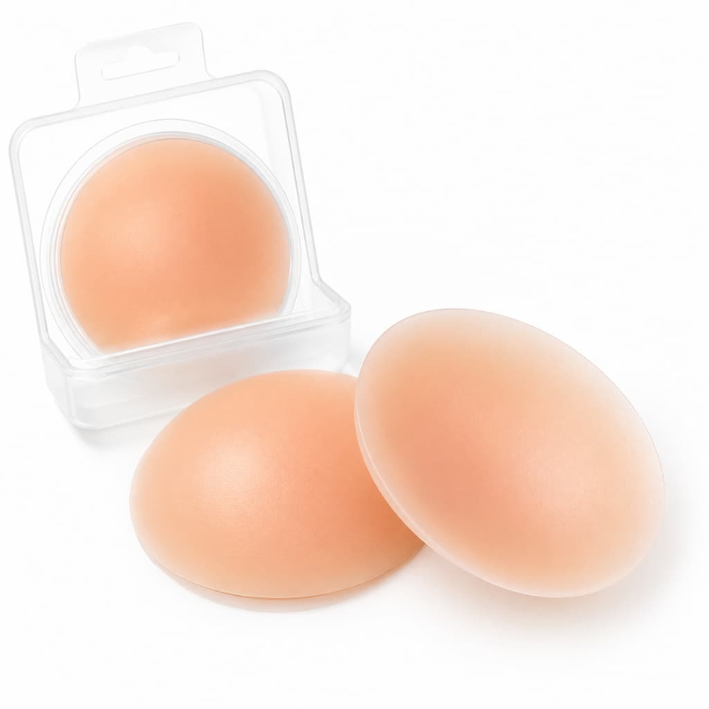 Par de Adesivo Mamilo tapa Seios Silicone Reutilizável Bege