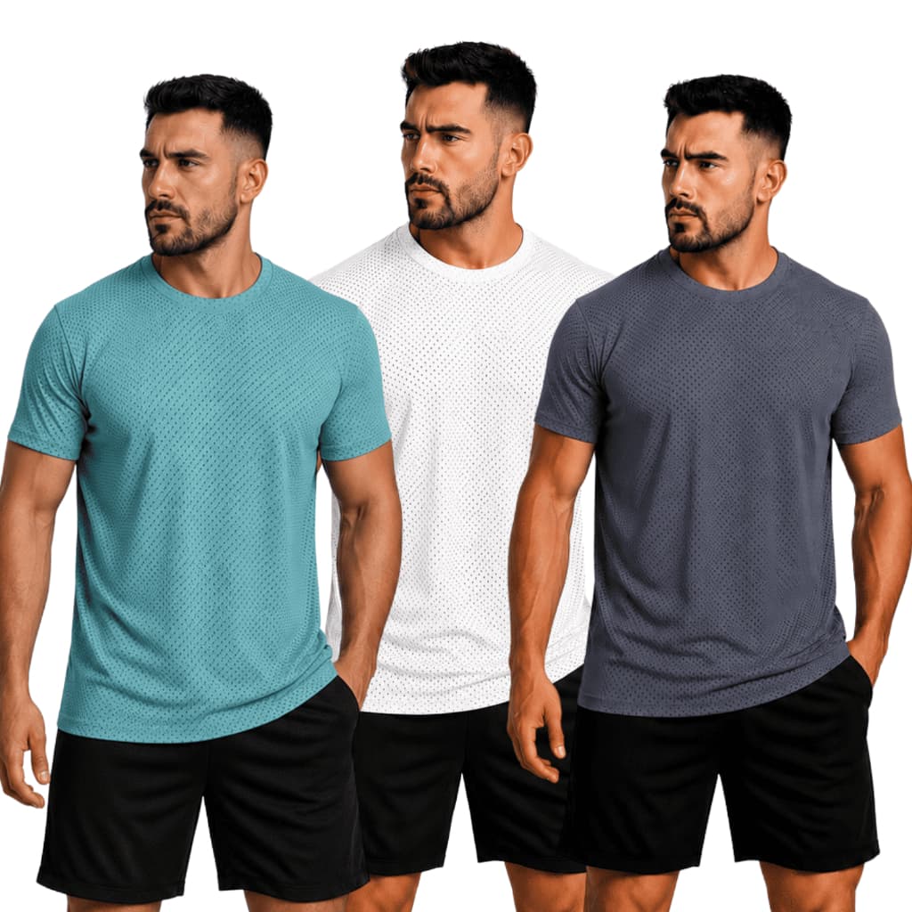 Kit 3 Camisas Dry Fit Masculina Academia Fitness Esporte Conforto Secagem Rápida Alta Qualidade