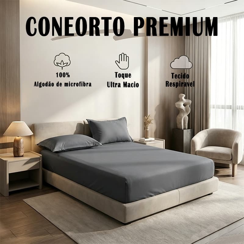 Jogo de Lençol Cama Solteiro Casal Queen Box 3 Peças Liso com Elástico Promo Lançamento