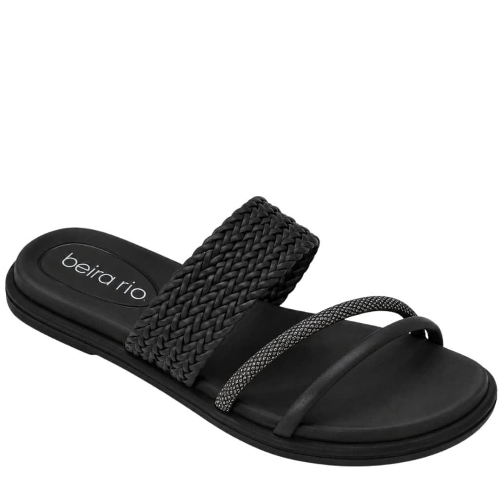 Sandália Feminina Papete Beira Rio 8488.139 Com Strass Confortável