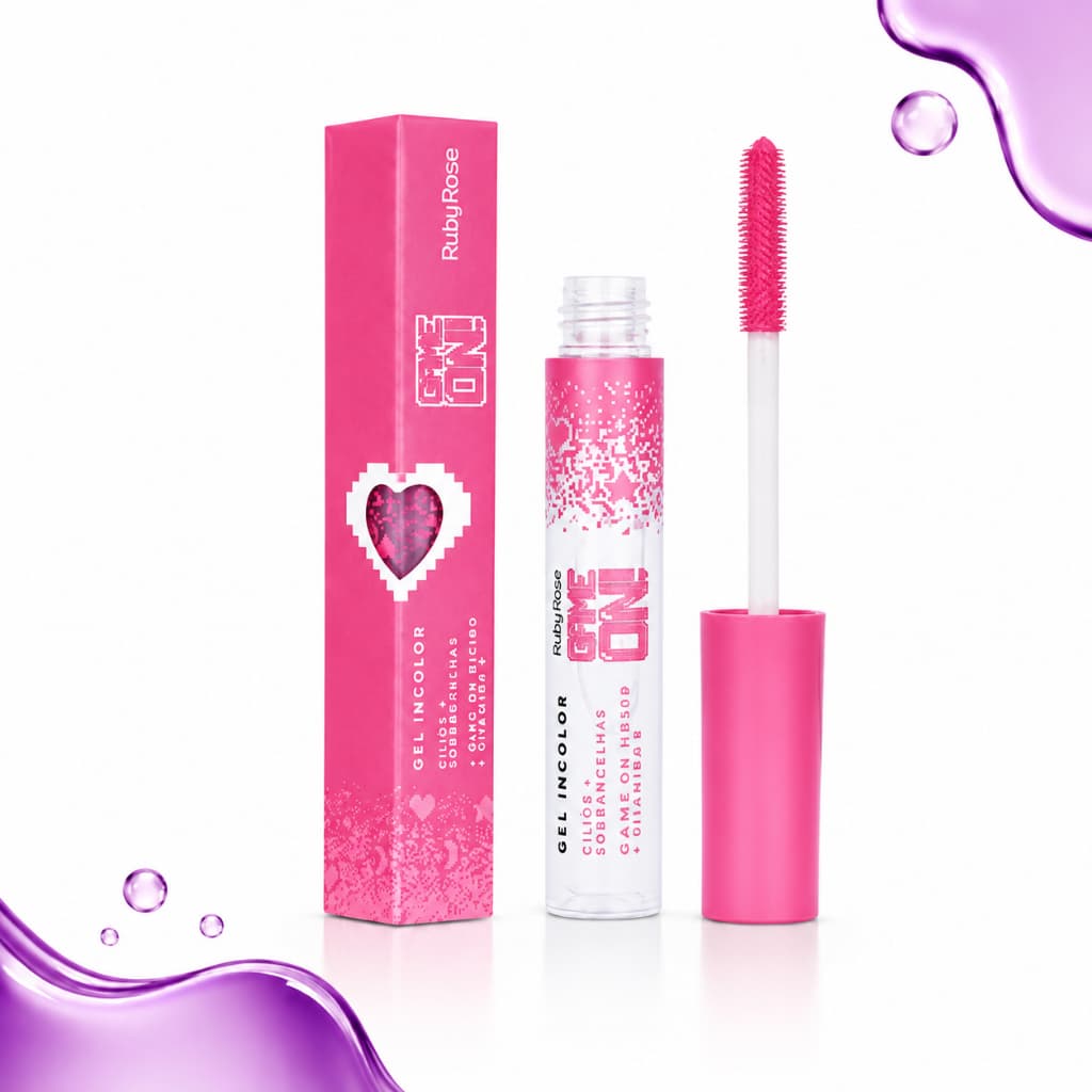 Gel Sobrancelha Cílios Game On Ruby Rose Incolor Fixador Máscara Transparente Maquiagem HB509