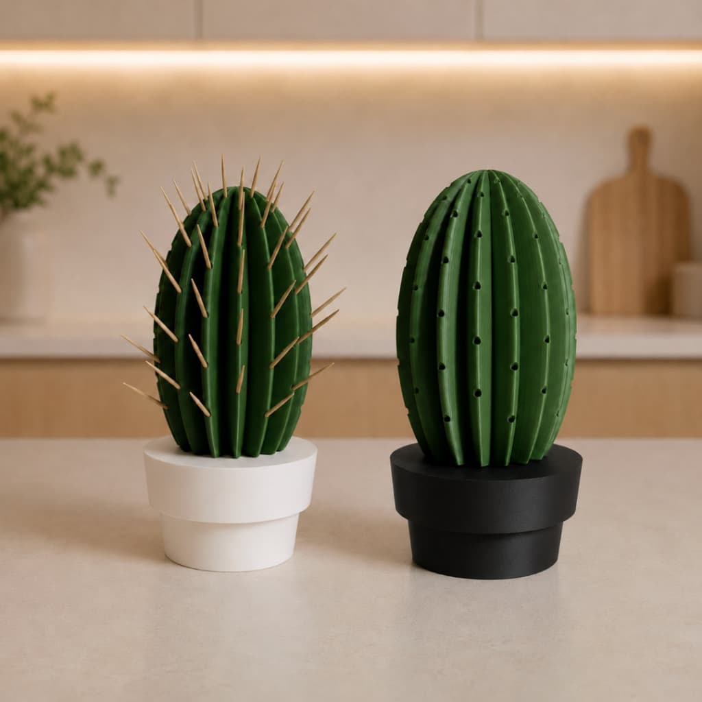 Porta Palitos de Dente Cacto Area gourmet  | Paliteiro Moderno e Elegante -  Mesa de Jantar e Cozinha