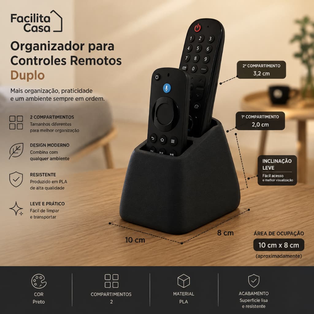 Organizador para Controles Remotos Duplo