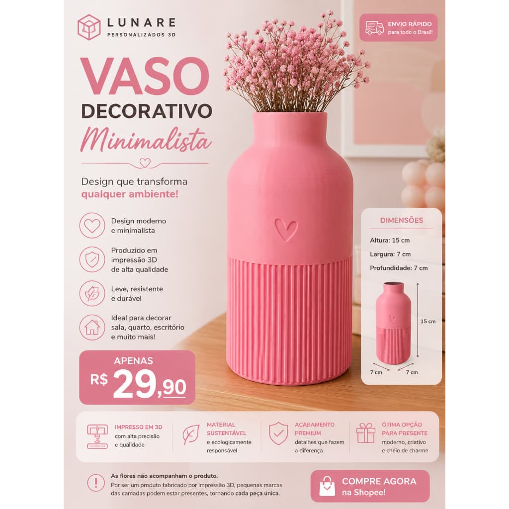 Vaso Decorativo Minimalista | Decoração Moderna