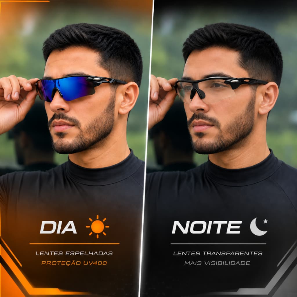 Kit 2 Óculos Esportivo De Sol Masculino Feminino Corrida Ciclismo Pesca Beach Tenis Praia Volei Esportivo Lente Espelhad