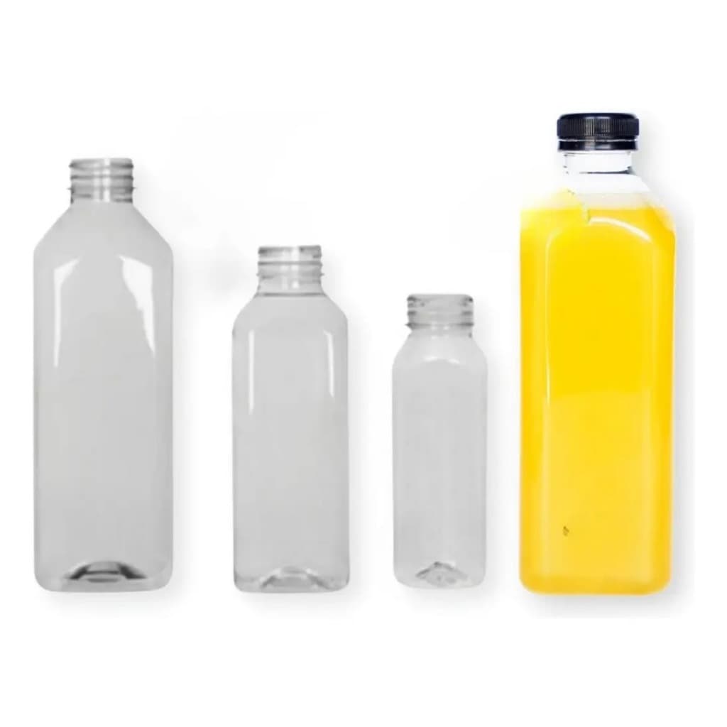 Kit 25 Garrafas Pet Transparente Tampa Preta 1.000ml