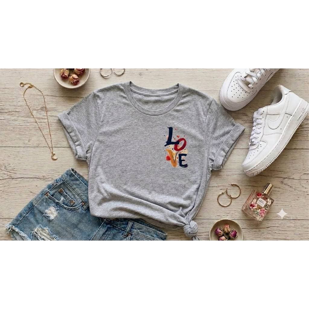 CAMISETA T-SHirt FEMININA PLUS DO P AO G3 ESTAMPADO LOVE