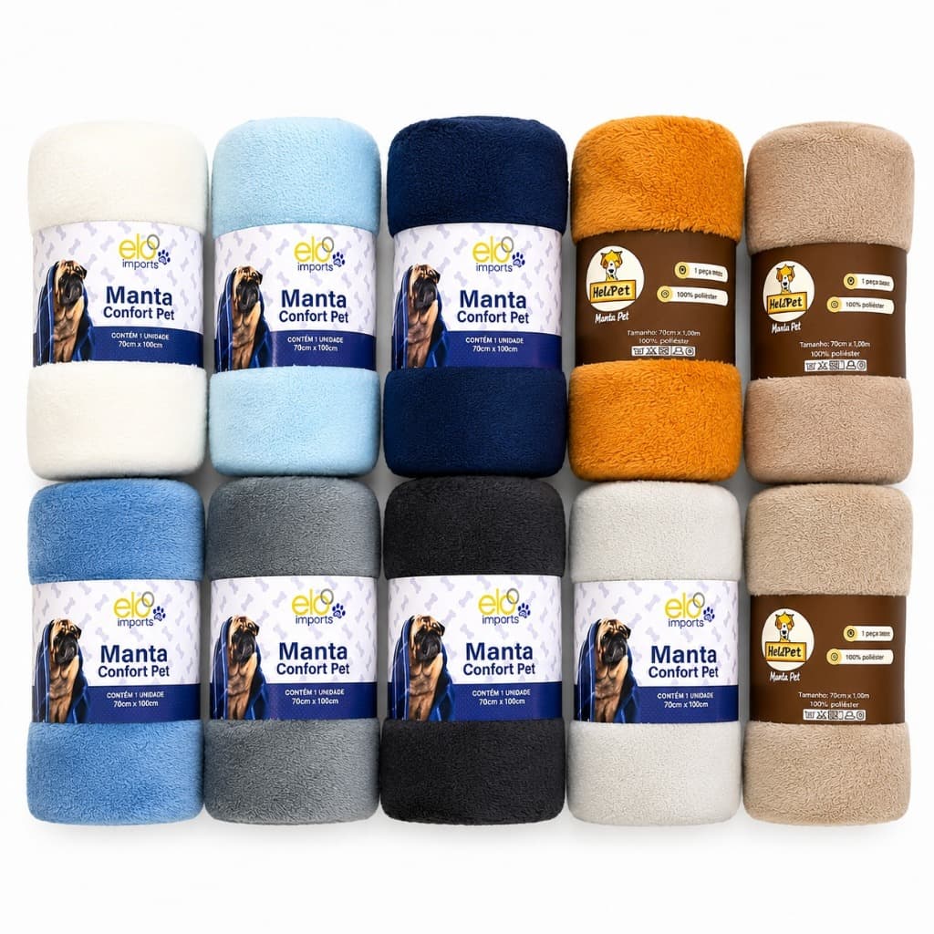 Kit 3 Mantas Cobertor PET Microfibra Quentinha Estampada 70cmx100cm 100% Poliester