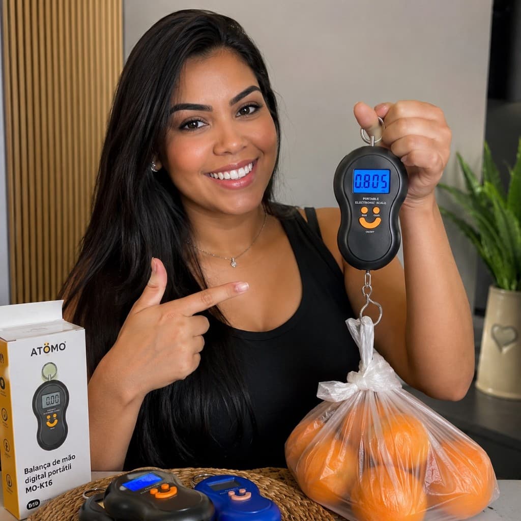Balança Digital De Mão Portátil Cozinha Pesca Bagagem Uso Geral (Modelos Sortidos) - MO-K16