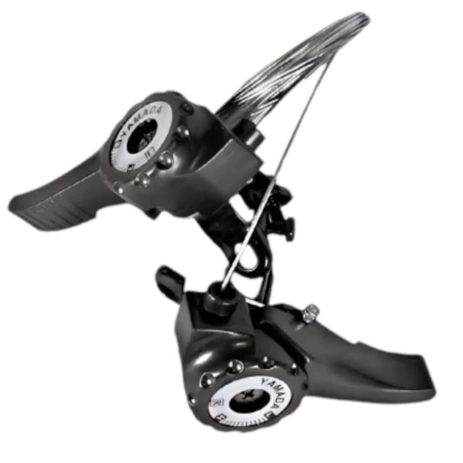 Par Alavanca Passador Trocador Marchas Yamada Nylon com Cabos Bicicleta Bike 18 e 21 Marchas 6v 7v NOVO MOSTRUÁROI