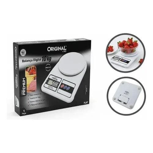 Balança de Cozinha Premium Digital 10kg Alta Precisão LCD Função Tara Culinária Eletrônica
