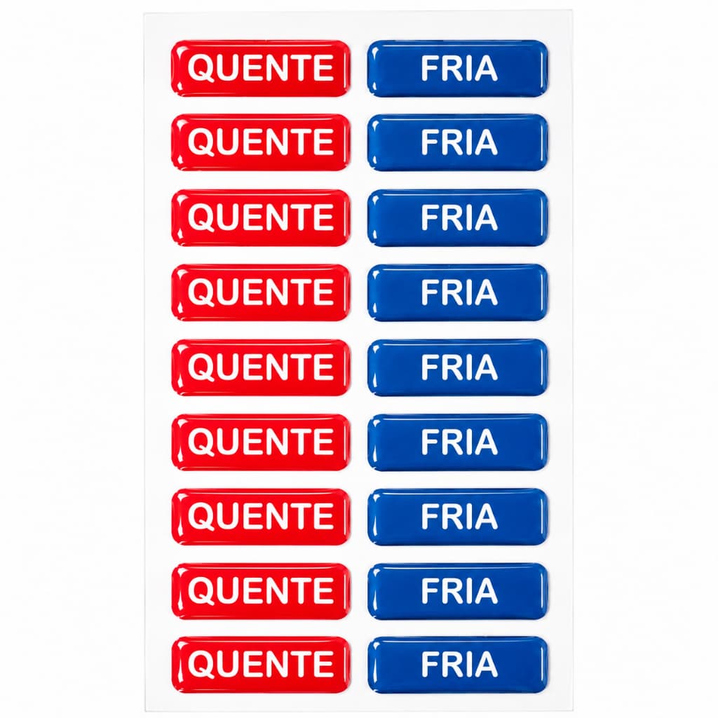 Etiqueta Adesiva Identificador Água Quente Fria Resinada