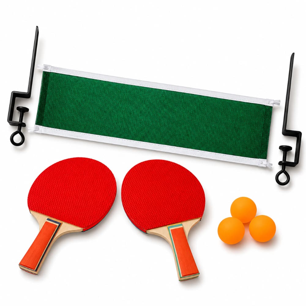 Kit Ping Pong Tenis De Mesa 02 Raquetes 03 Bolinhas + Redinha 120cm