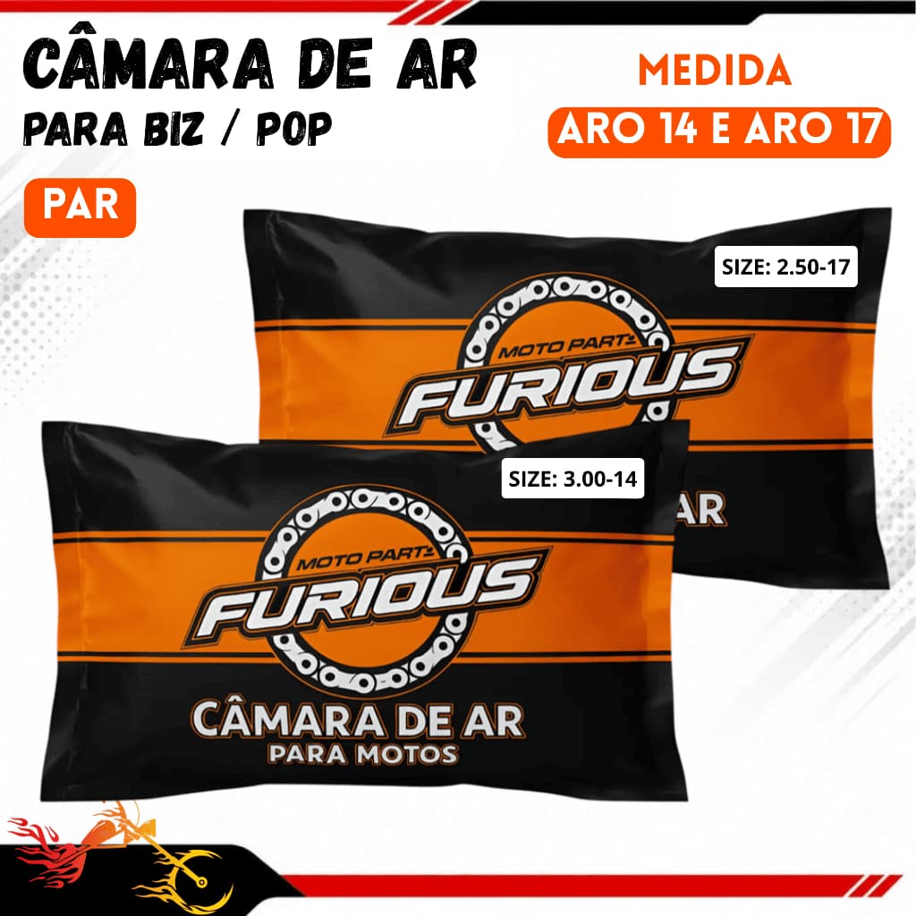 Par de Câmara de Ar Moto Reforçada Biz 100 110 125 - Alta Durabilidade