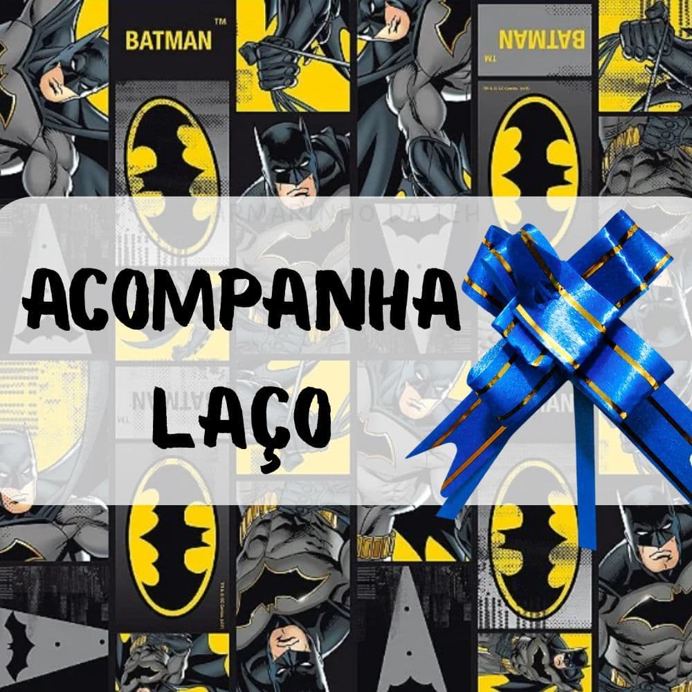 ESCOLHA 1,2 OU 3 Saco de Presente Infantil Batman + Laço Decorativo Azul 25x37 cm