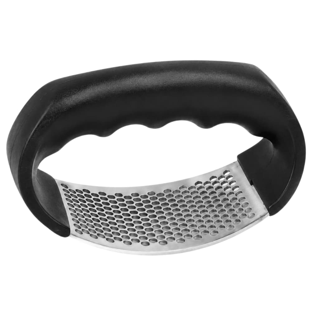 Amassador de Alho Inox Manual Tipo Balanço Triturador de Alho com Cabo Ergonômico Preto Resistente