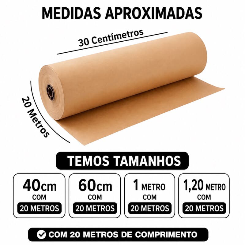 Bobina Papel kraft 1kg pardoPara Embalagem Envio Resistente