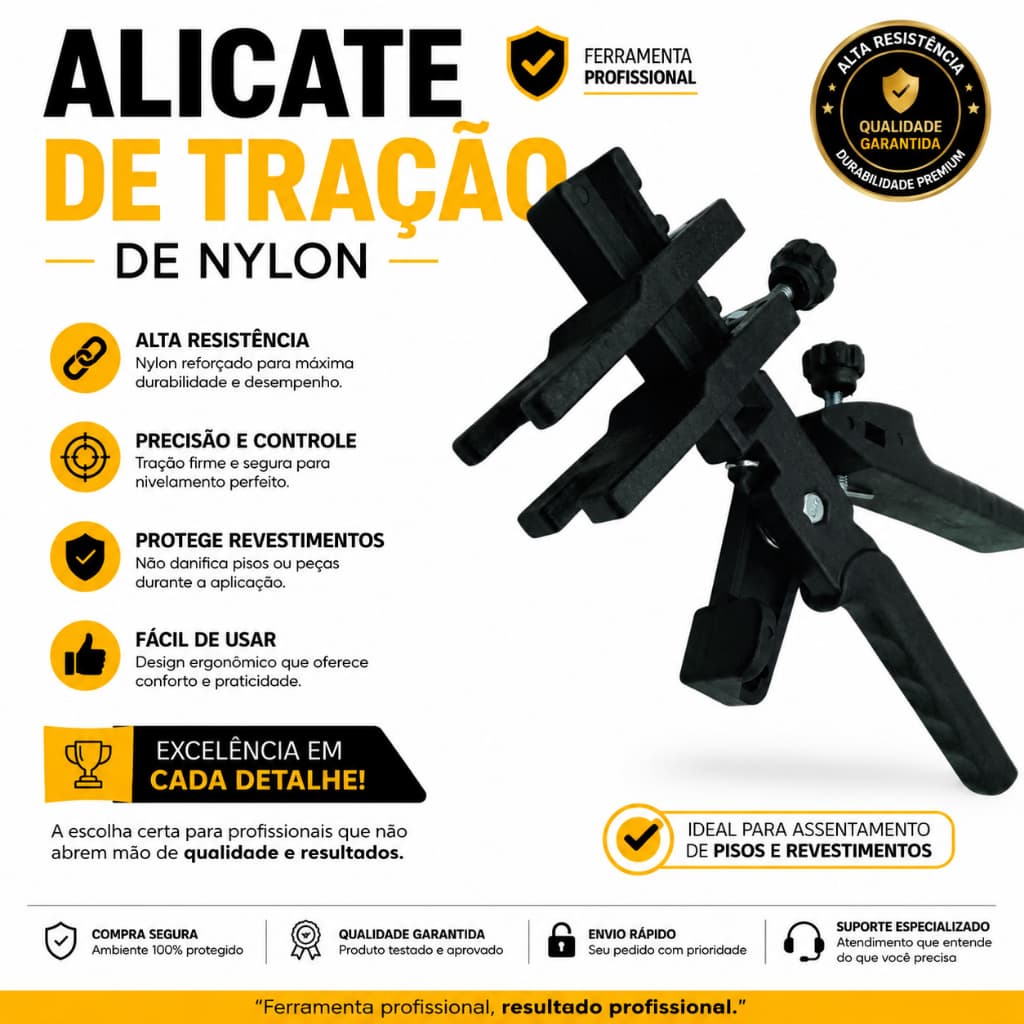 Alicate Tração Nylon Nivelamento Porcelanato Pisos Deplasti