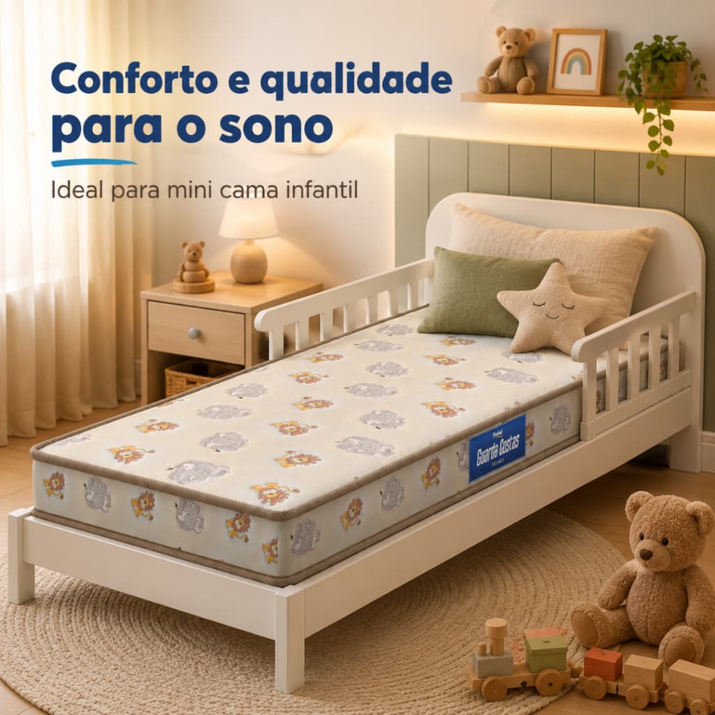 Colchão Mini Cama Infantil Juvenil Criança Menino E Menina Confortável Premium