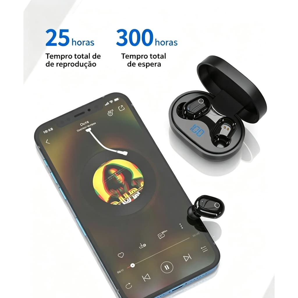 Fone De Ouvido Bluetooth TWS E6s / A6s Sem Fio Intra-auricular com Microfone