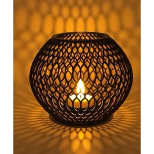 Suporte decorativo para velas LED design vazado de luz