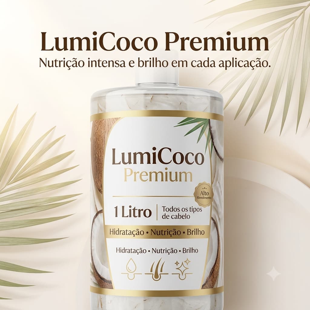 Creme Nutritivo Capilar Coco 1L Hidratação Nutrição Brilho Alto Rendimento