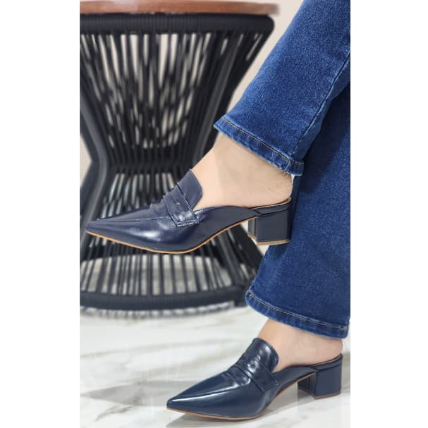 👡MULE SALTO BLOCO 4 CM ESTILO MULE BABUCHE COM PALMILHA ULTRACONFORTE TAMANHOS ESPECIAIS DO 34 AO 43 - SINTÉTICO PREMIUM