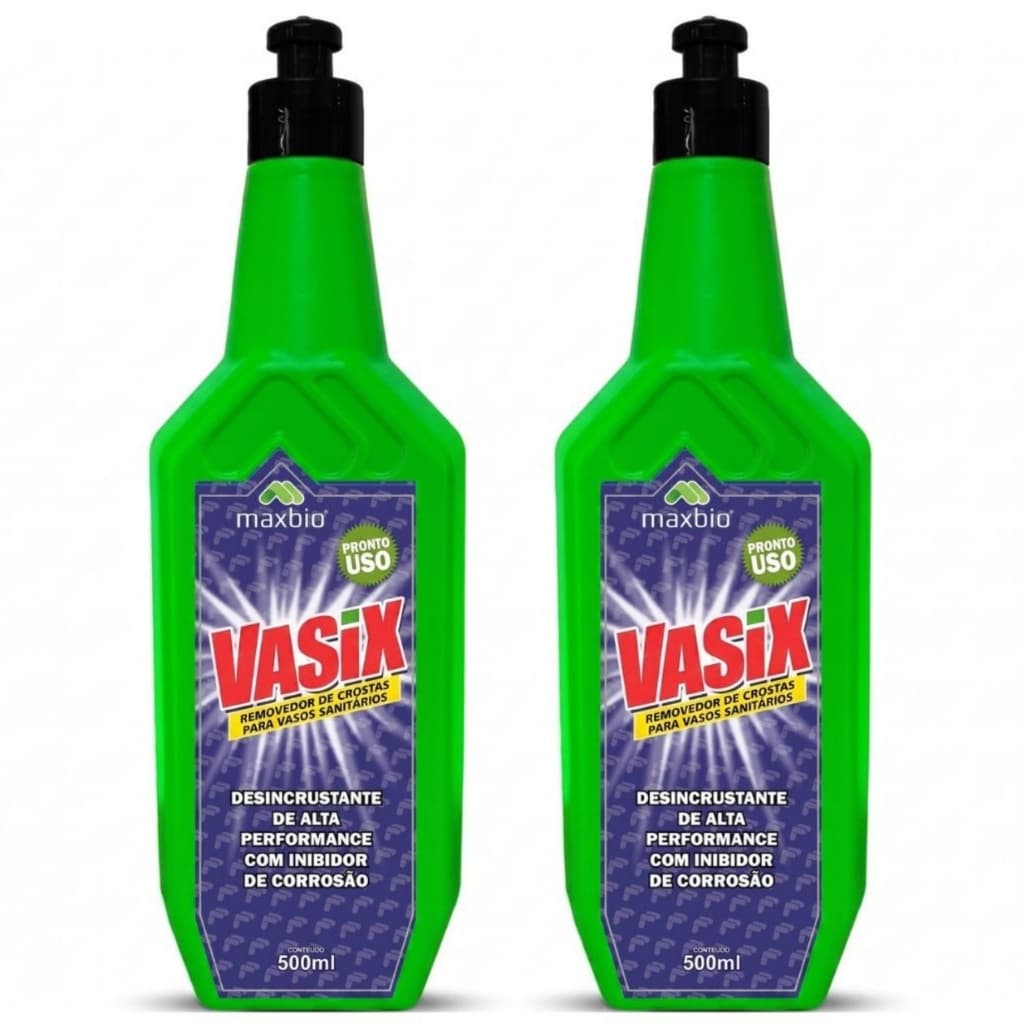 Kit 2 Vasix Removedor De Crostas Vaso Sanitário Desincrustante Remove Manchas Limpeza Do Vaso Maxbio
