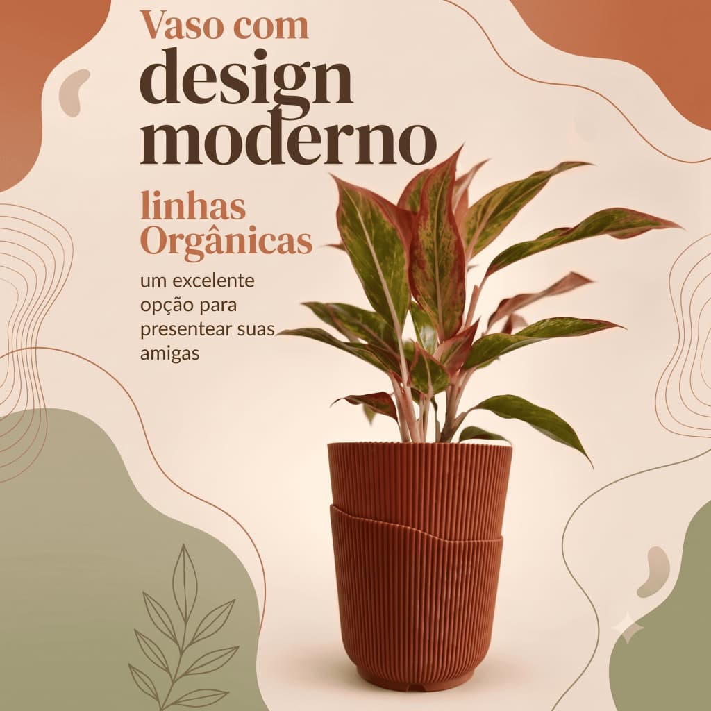 1 Vaso Decorativo Forma Orgânica Design Atemporal Decoração Flor Premium Casa Varanda Plantas