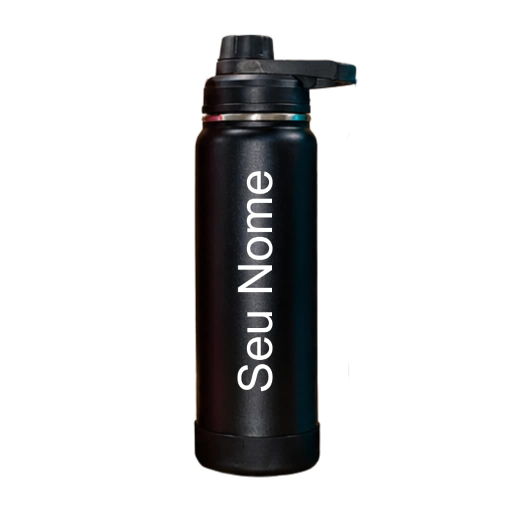 Garrafa Térmica Personalizada 800ml Inox Com Nome Alça Fixa
