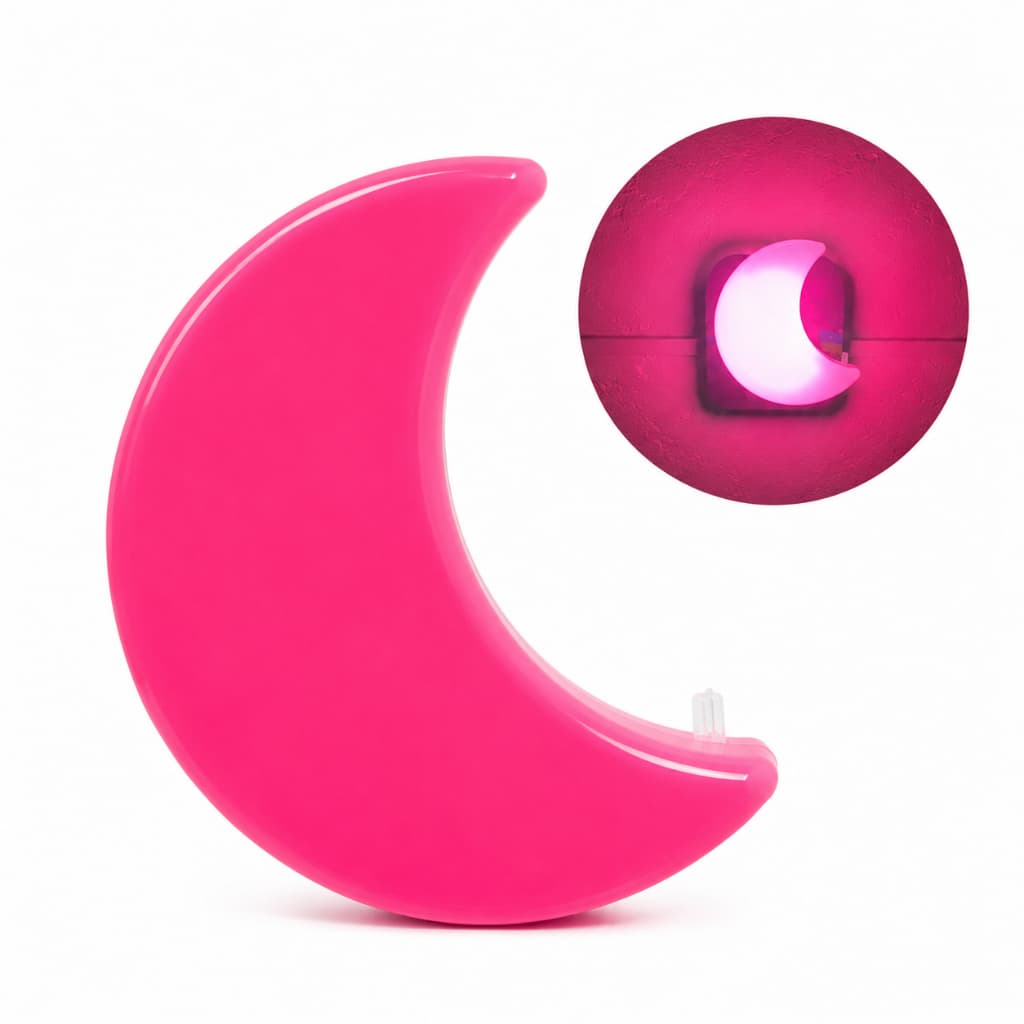 Abajur de Tomada Led Bivolt Formato Lua Infantil Para Quarto