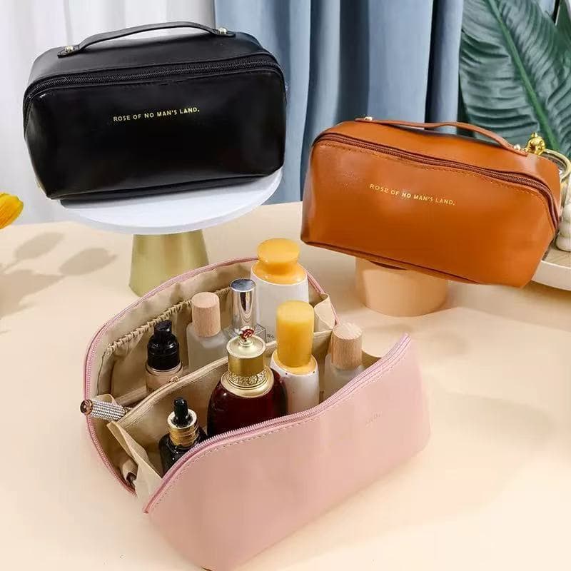 Necessaire Feminino Cosmético De Couro PU De Grande Capacidade Em Alto Qualidade jz
