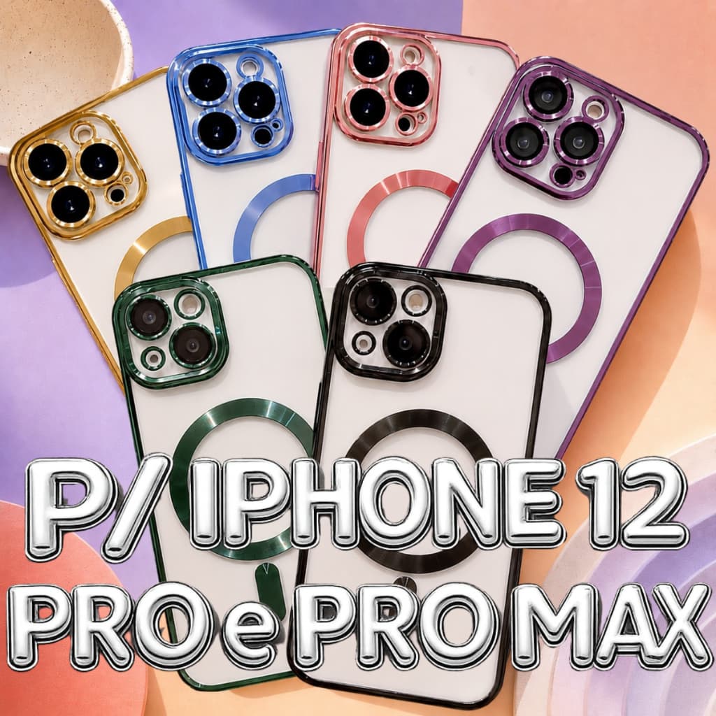 Capa Capinha Para iPhone 12, 12 PRO, 12 PRO MAX Transparente Magsafe Indução Anti-impacto Proteção Colorida Câmera