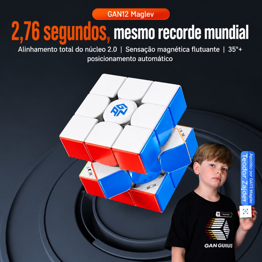 Cubo Mágico Velocidade GAN 12 Maglev UV Diamante 3x3, Levitação Magnética, Alinhamento Automático, Ajustes Personalizáve