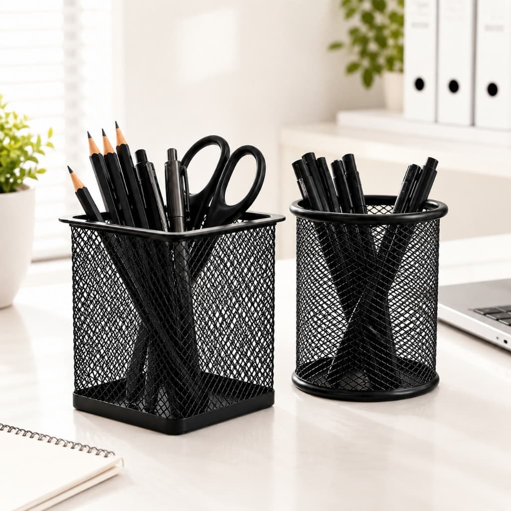 Kit Porta Canetas Aramado Metal Redondo e Quadrado Porta Treco Multiuso Organizador ENVIO IMEDIATO