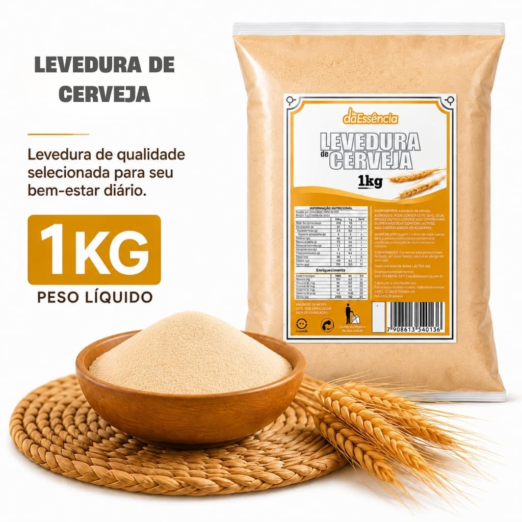 Levedura de Cerveja em Pó 1kg (Saccharomyces Cerevisiae) Daessencia
