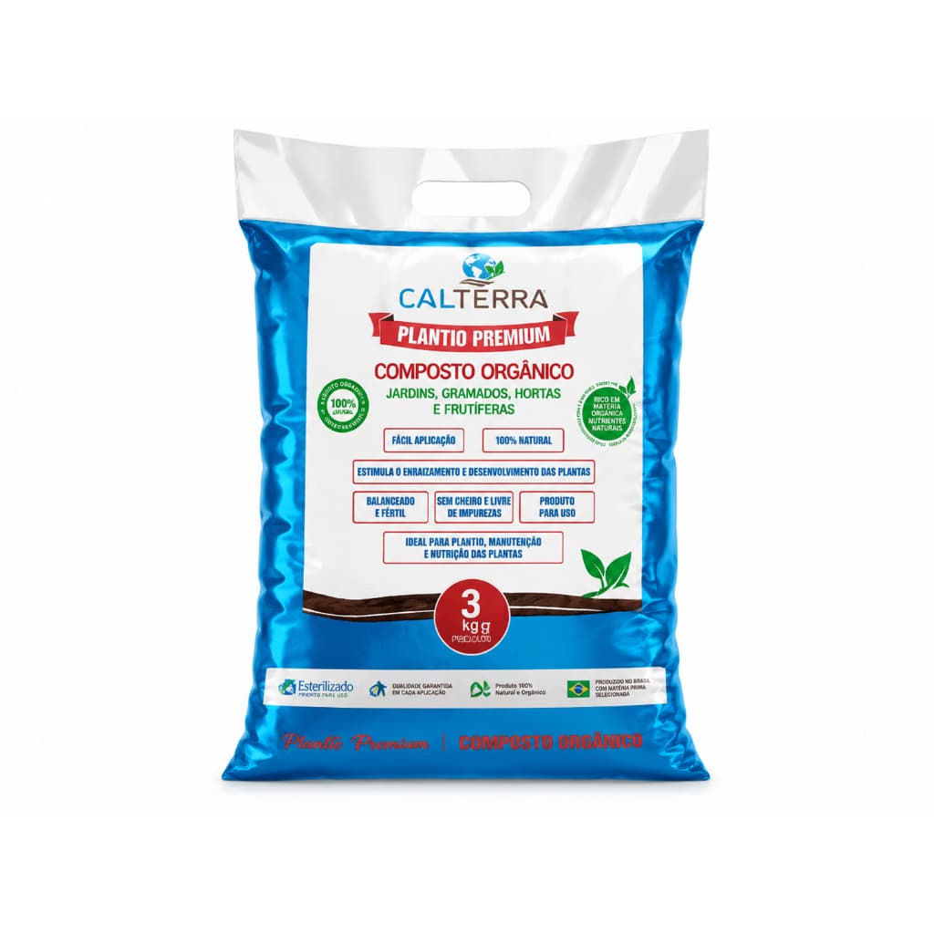 Terra Vegetal Adubada Para Jardim 3kg  ✔ Premium de excelente qualidade.