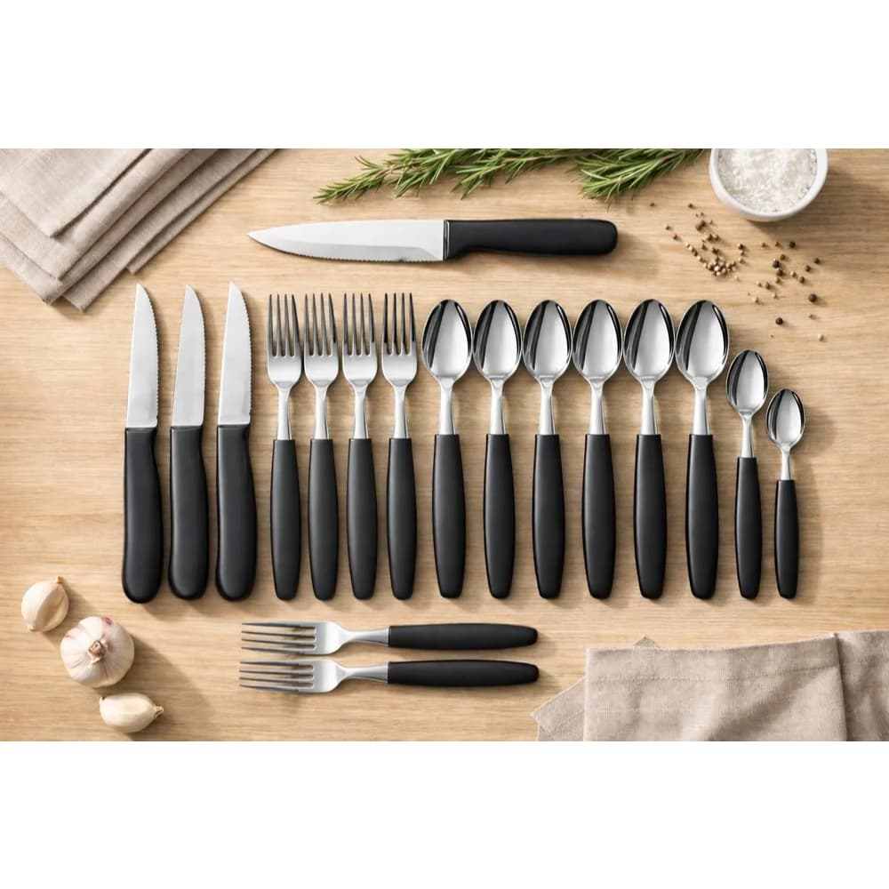Conjunto de Talheres Caprese 26 Peças - Preta