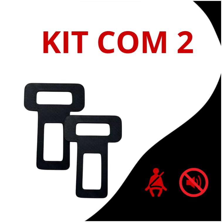 KIT 2 Fivela Lingueta Clip Cinto de Segurança Anti Alarme Sonoro Universal Carro