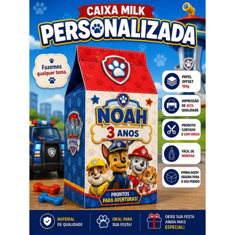 Caixa Milk Personalizada Festa Qualquer Tema
