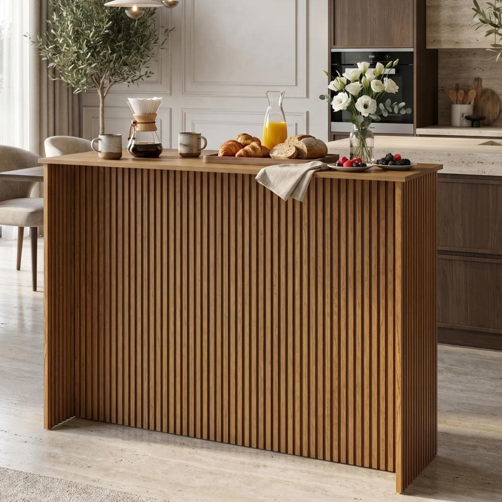 Bancada Balcao Ripada para Cozinha 120cm Balcao Bar Cozinha americana - Lancamento