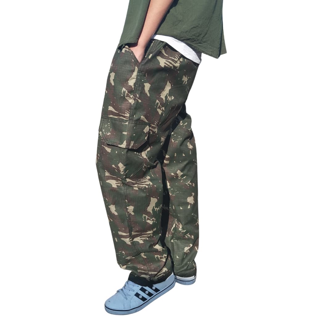 Calca Cargo Militar Ripstop Exercito Brasilerio Casual Skate trilha Pescaria