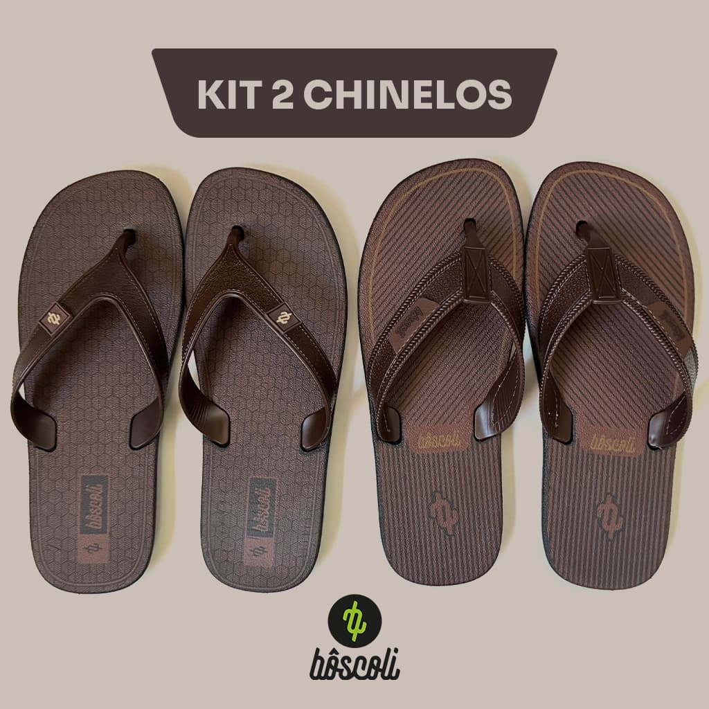 Kit 2 Chinelos Sandália Bôscoli Original Masculino Macio Confortável + Nota Fiscal