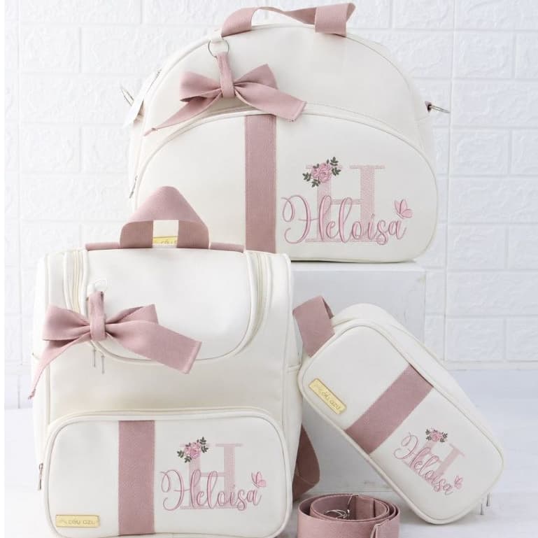 Kit Bolsa Maternidade menina menino personalizada com nome do bebê, térmica e impermeável