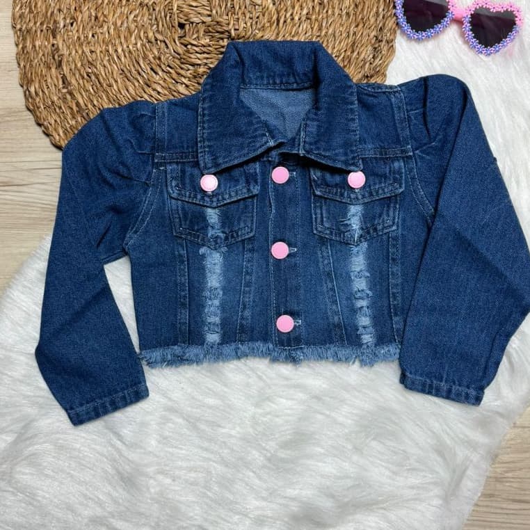 Jaqueta Jeans Moliinho Meninas Bebes 01 a 03 anos