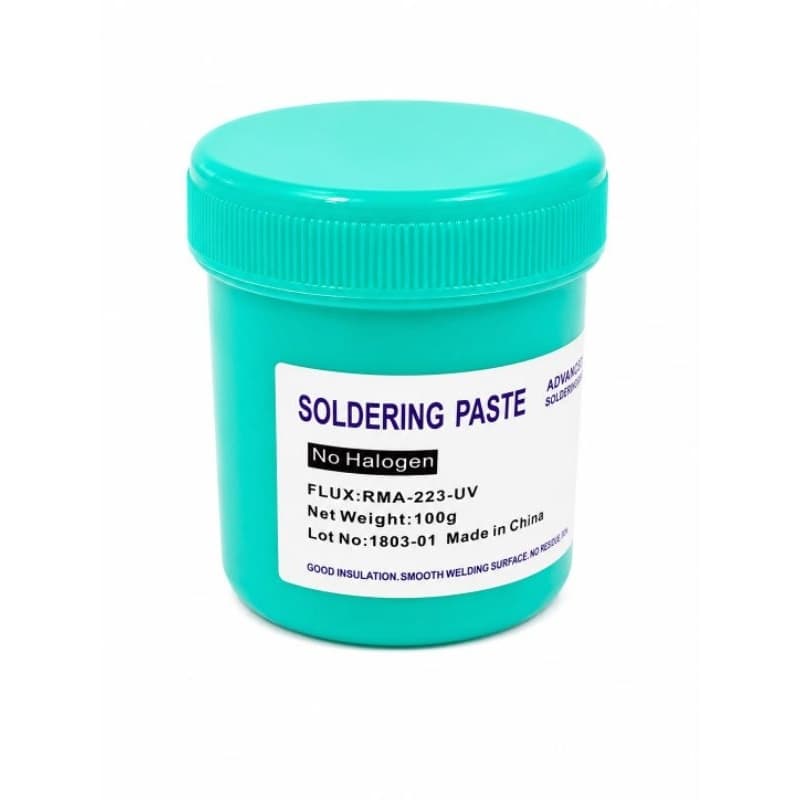 Pasta de Solda Profissional 100g Verde - Fluxo Para Soldagem BGA SMD e Reparos em Placas Eletrônicas