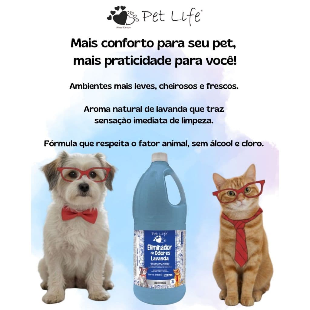 Eliminador de Odor Pet Life 2L - Lavanda, Flores e Citronela