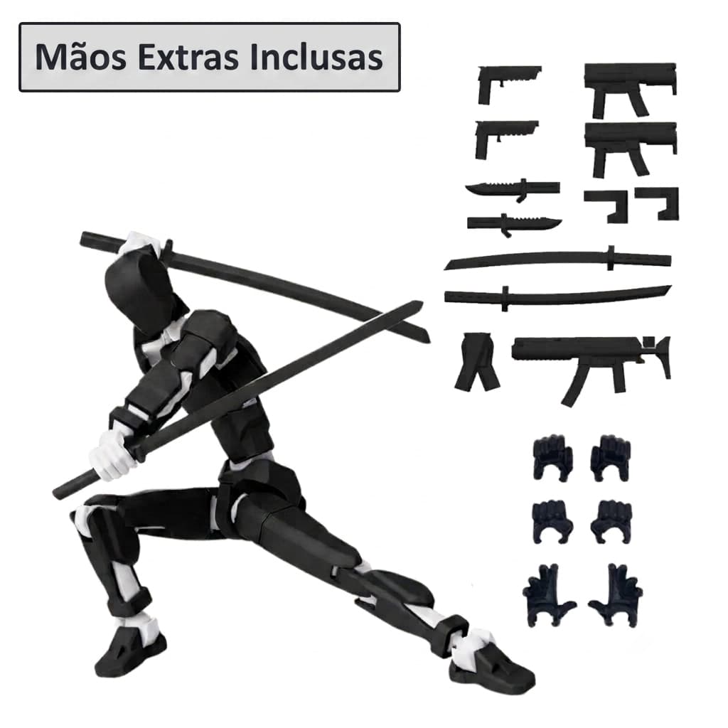 Boneco Articulado Dummy 13 Action Figure Desenho Pose Stop Motion Mãos Inclusas Brinquedo de Menino
