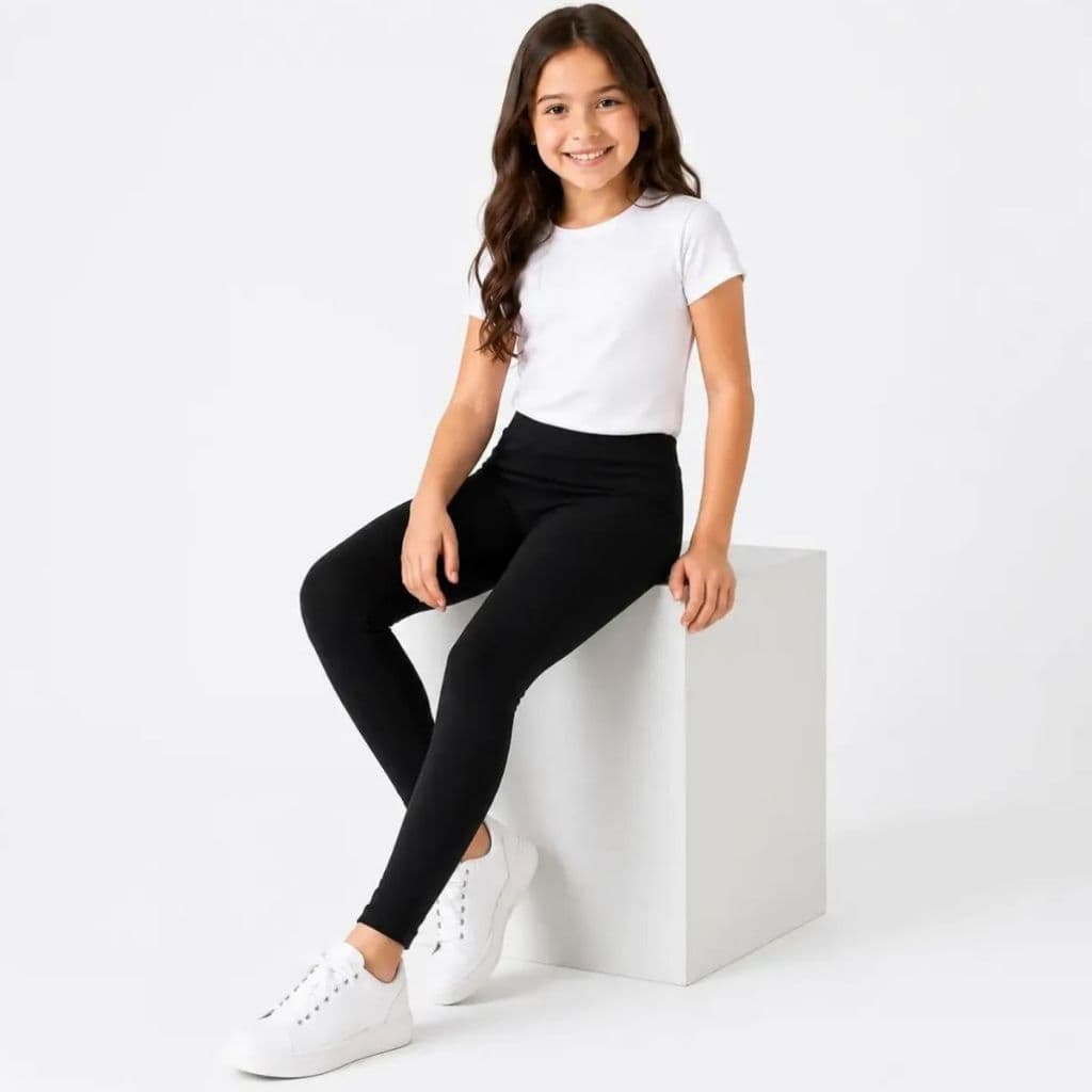 Calça Leg Infantil Menina Preta Escolar 2 ao 14 Conforto
